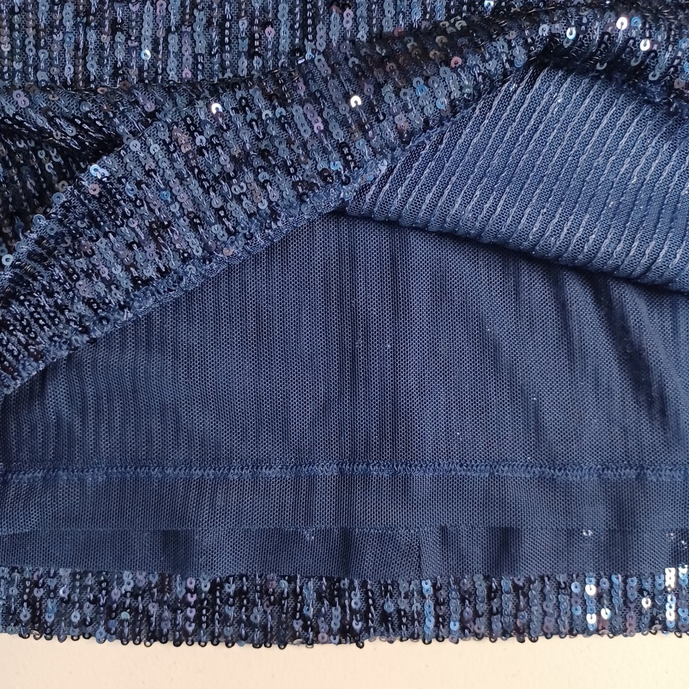Women's On 34th NWT Blue Sequin Tank/Sleeveless Blouse with Lining Size XL - Picture 6 of 11